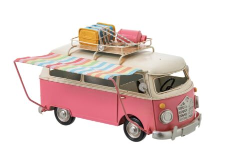 Deco Auto Strand 28x14x17cm - metaal - multicolor