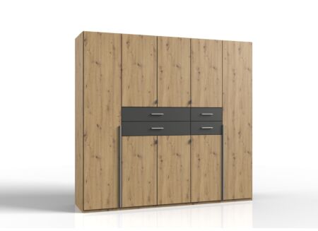 Kleerkast Denver 225cm - decor - artisanale eik/grafiet