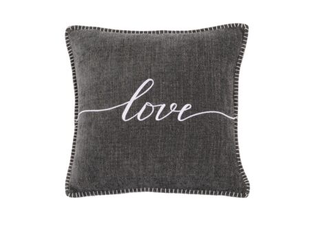 Kussen Damian Love 45x45cm - stof - donker grijs