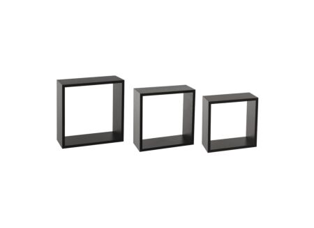 Wandrek Cube zwart set van 3