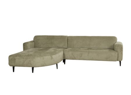 Hoeksalon Leif 332x207cm - stof - groen