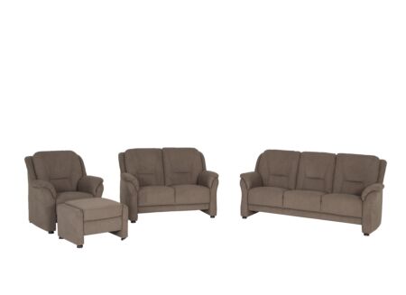 Zetel Marente 3+2+1-zit - stof - bruin met poef
