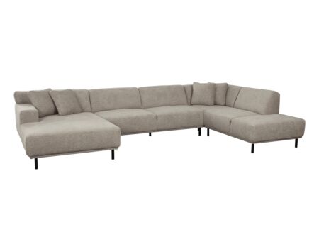 Hoeksalon Kent 390x230cm - stof - grijs