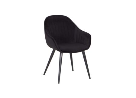 Stoel Black Widow 57x62x84cm - fluweel - zwart