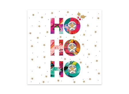 Serviette Ho Ho Ho 33x33cm - papier - multicolor 20 stuks