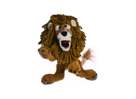 Handpop Carl de leeuw H43cm - polyester - bruin