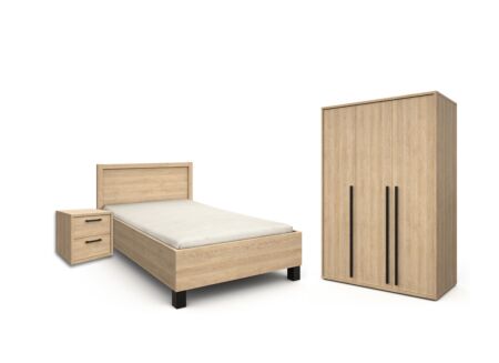 Kinderkamer Tessa met 3-deurskast - melamine - zand eik
