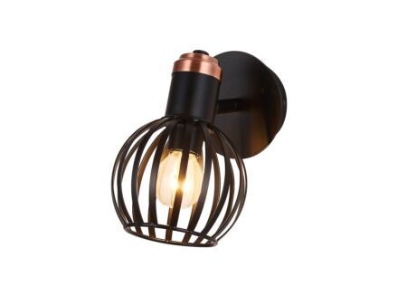 Wandlamp zwart 1x40W E14