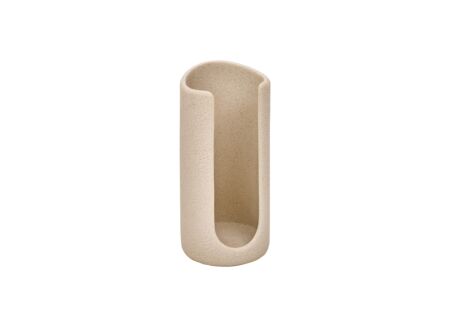 Wattenschijfdispenser Oleya Ø7,3cm - polystone - beige
