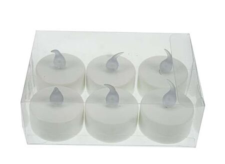 Theelichtjes LED wit, set van 6