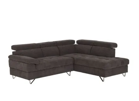 Hoeksalon Sirocco 230x200cm - stof - donkergrijs met bedfunctie