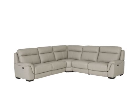 Hoeksalon May 289x289cm - leder - grijs beige met relax