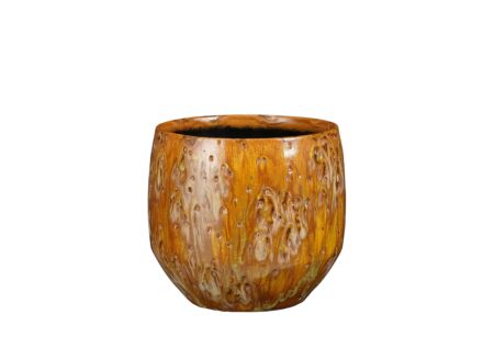 Bloempot Harris Ø20x18cm - keramiek - donkergeel