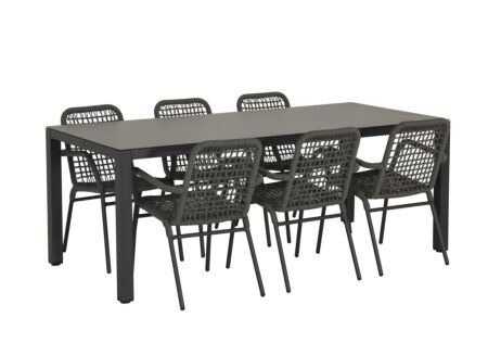 Tuinset Breeze 200x90cm met 6 Hopi tuinstoelen