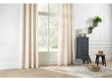 Foto ambiance - Rideau Leon 140x260cm - fibre de polyester - beige lin