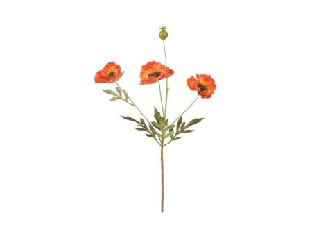 Kunstbloem Klaproos H69cm - polyester - oranje