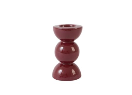 Kaarsenhouder Nyons H14cm - metaal - burgundy
