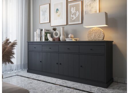 Dressoir Valencia 225cm - melamine - zwarte eik