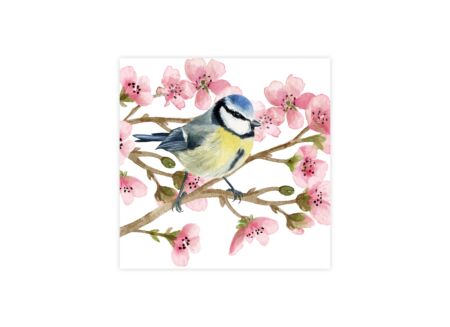 Serviette Birds Spring  25x25cm - papier - multicolor - 20 stuks