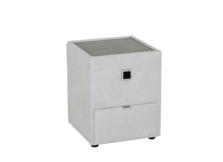 Nachtkastje Lancy 42,5x45x53cm - stof - ecru