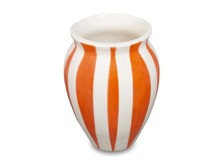 Vaas Anemone H17,2cm - stoneware - wit & oranje