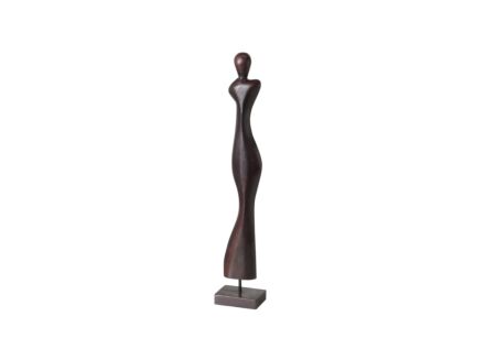 Beeld vrouw Kvinna H72cm - mango massief - mat zwart