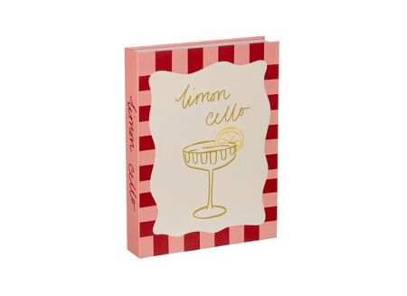 Deco Boek Limoncello 29x22x4,5cm - gerecycleerd papier - roze