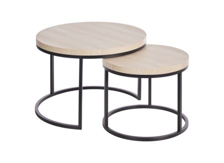 Bijzettafel Ø76cm - decor - urban oak & zwart
