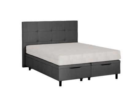 Bedbox Cosy 160x200cm - stof - donkergrijs met opbergruimte