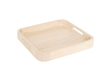 Dienblad 34,5x34,5x4cm - mangohout - beige