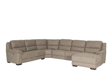 Hoeksalon Berry 372x292cm - stof - beige met relax
