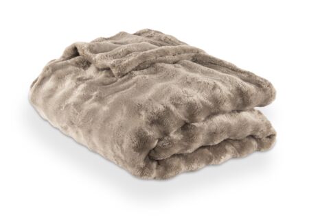 Plaid Wave 150x200cm - polyester - taupe