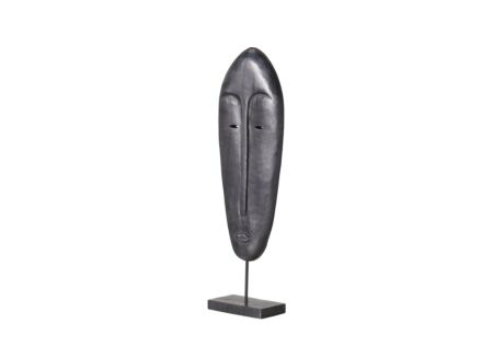 Beeld Nimba gezicht H50,5cm - mango massief - mat bruin