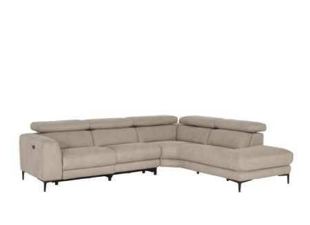 Hoeksalon Arya 293x241cm - stof - grijs met relax