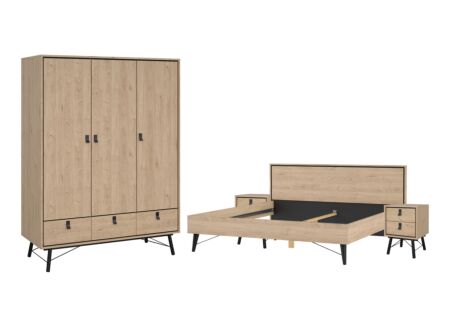 Slaapkamer Ry met bed 180x200cm - kleerkast 151cm en 2 nachtkastjes