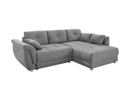 Hoeksalon La Spezia 258x192cm - stof - grijs met bedfunctie