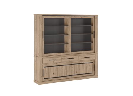 Vitrinekast Kurt 211cm - decor - copper oak