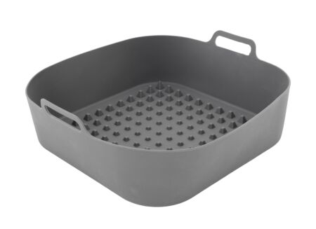 Airfryer mandje 22x21x7,5cm - silicoon - grijs