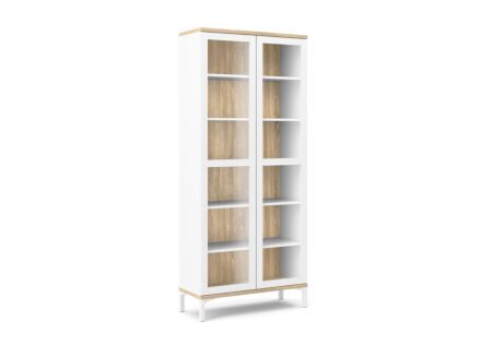 Vitrinekast Roomers 89cm - decor - witte eik