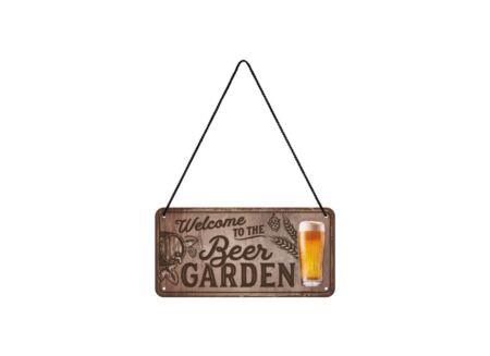 Plakkaat 10x20cm Welcome to the Beer Garden