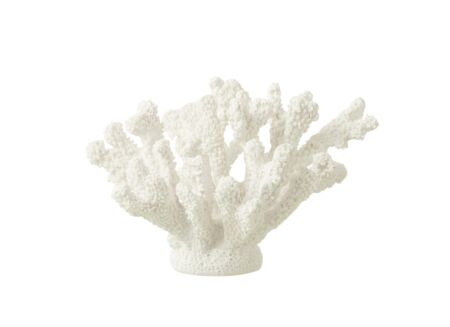 Deco Koral H18cm - polystone - wit