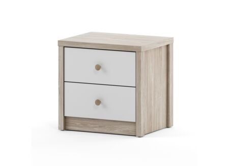 Nachtkastje Evora 50x39x48cm - decor - ivory oak & wit