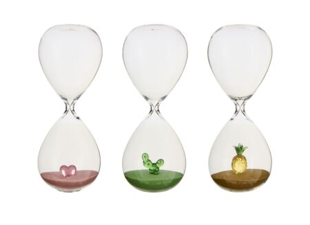 Zandloper Popi H20,8cm - glas - multicolor