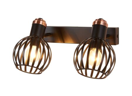 Wandlamp zwart 2x40W E14