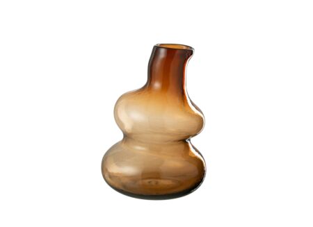 Vaas Fles H33cm - glas - bruin