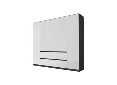 Kleerkast 226cm - decor - alpinewit/grijs