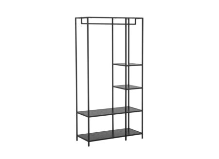 Kledingrek Gallo 90x40x178cm - melamine metaal - zwart