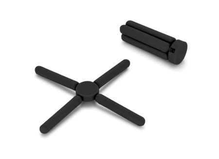 Pannenonderzetter plooibaar 21,5x21,5cm - silicone - zwart