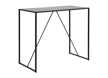 Bartafel 120x60cm - metaal & meubelplaat - asgrijs & zwart