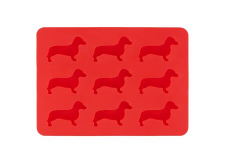 Ijsblokjesvorm Teckel silicone - rood